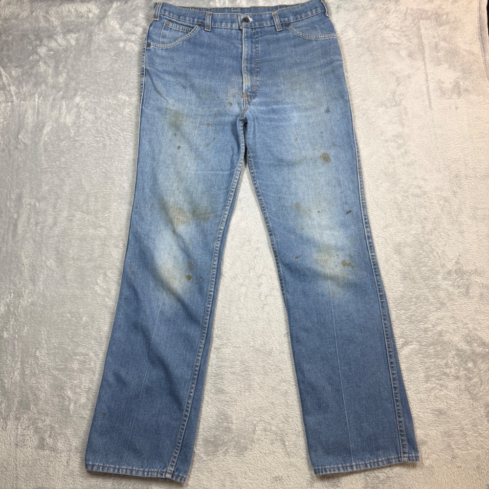 Vintage Levi's Jeans Mens 36x34 (Fits 35x33) Blue Bootcut Faded Distressed Work